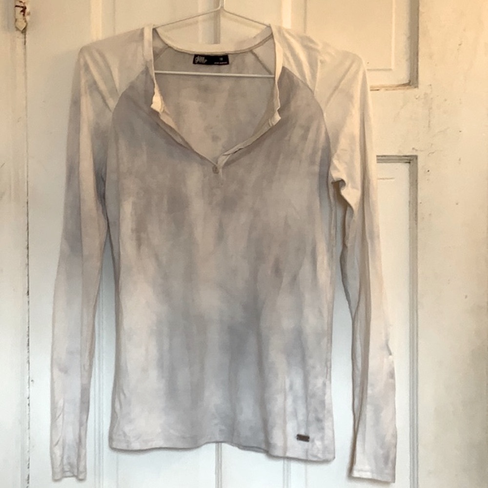 Gloss girls ivory and gray henley top that fits size 14